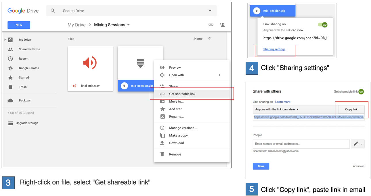 How to share a file with us using Google Drive.